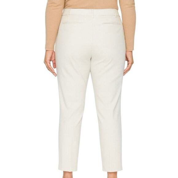 Roz & Ali Dressbarn Ankle Crop Pants Slim Fit Mid Rise Cream Women’s Size 12 - Picture 6 of 11